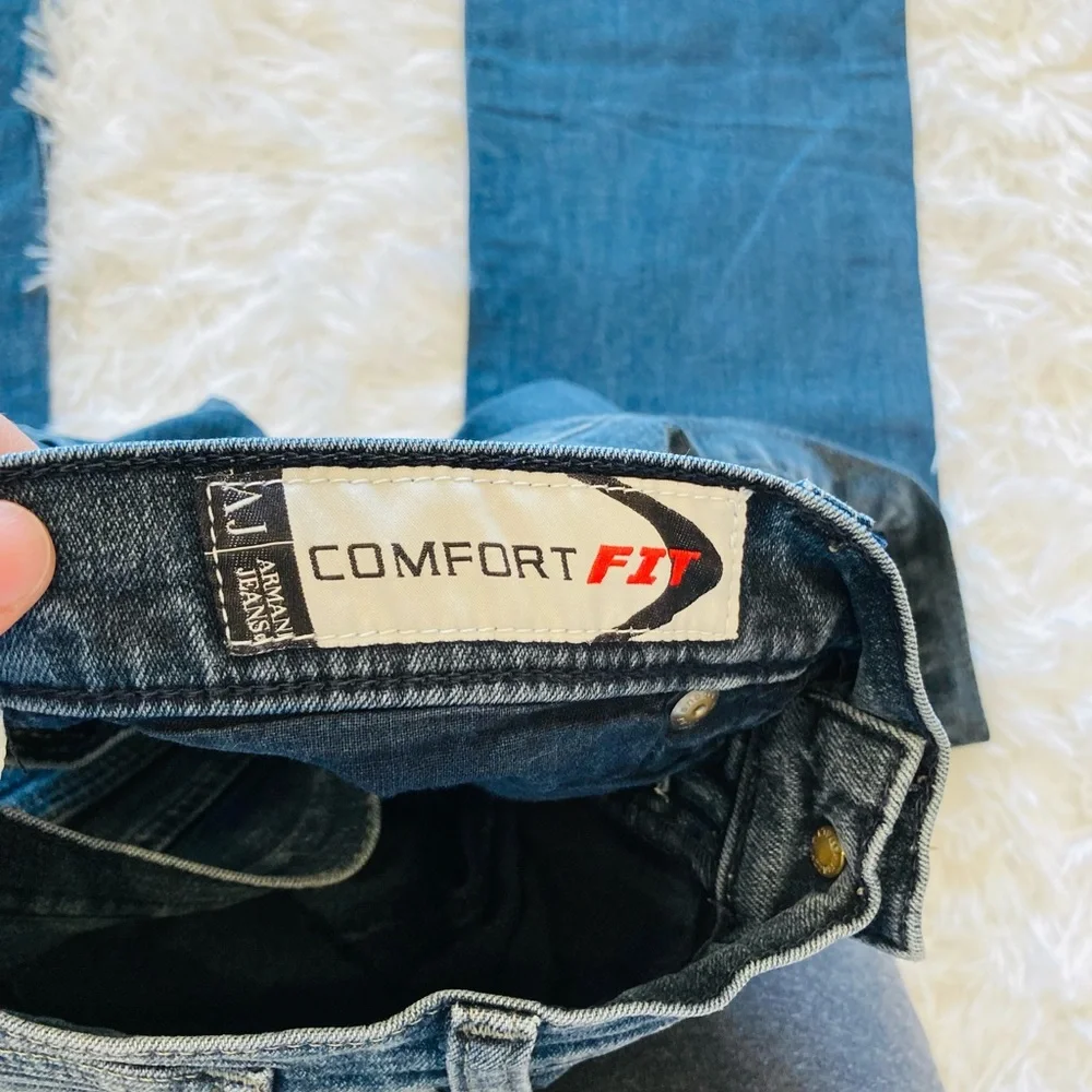 AJ Armani Confort Fit Indigo 005 Series Bootcut Jeans - Picture 7 of 9